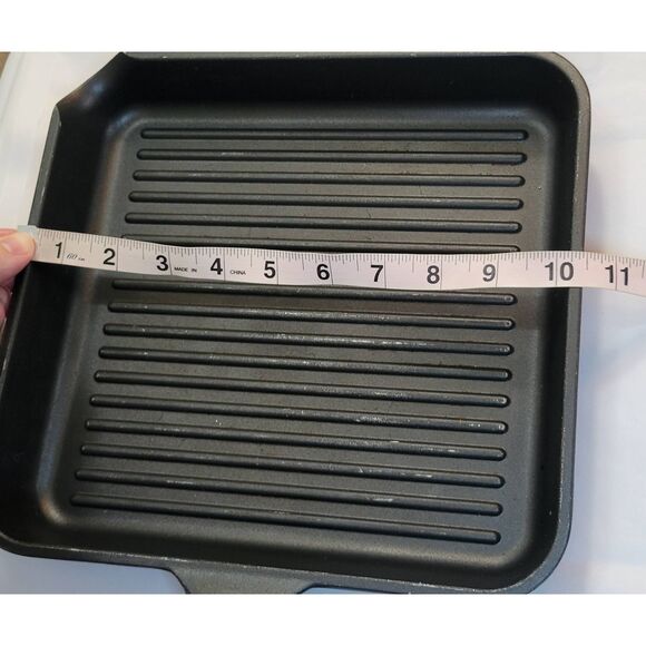 ROCH GUSS Grand Chef  Large 10.5” Flat Grill Pan Made in Italy Wood Handle - Picture 5 of 5